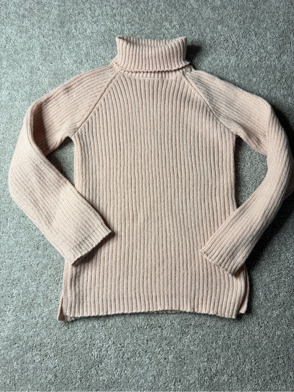 Double Zero Ribbed Turtleneck Sweater - Pale Pink